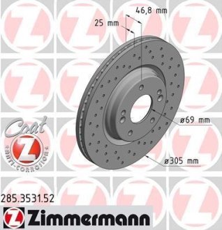 Диск тормозной ZIMMERMANN 285.3531.52