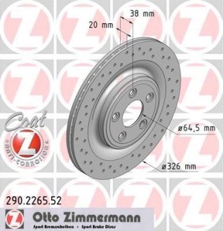 Диск тормозной ZIMMERMANN 290.2265.52