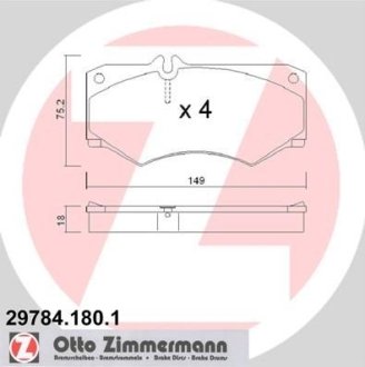 Комплект тормозных колодок ZIMMERMANN 29784.180.1