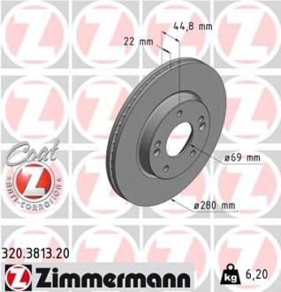 Диск гальмівний ZIMMERMANN 320.3813.20