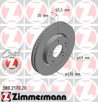 Диск гальмівний ZIMMERMANN 380.2170.20