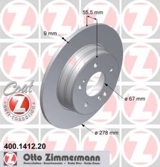 Диск гальмівний ZIMMERMANN 400.1412.20