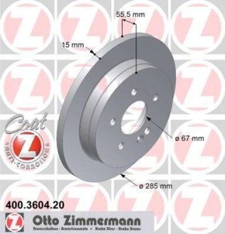 Диск тормозной ZIMMERMANN 400.3604.20