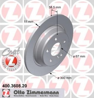 Диск тормозной ZIMMERMANN 400.3608.20