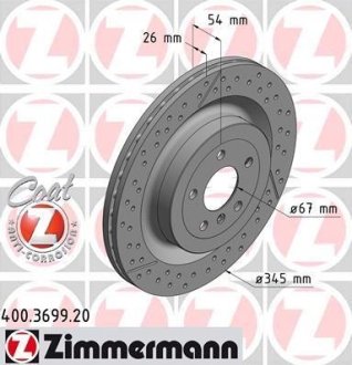 Диск тормозной ZIMMERMANN 400.3699.20