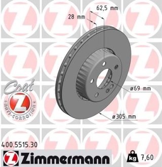 Диск тормозной ZIMMERMANN 400.5515.30