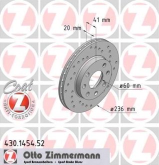 Диск тормозной ZIMMERMANN 430.1454.52