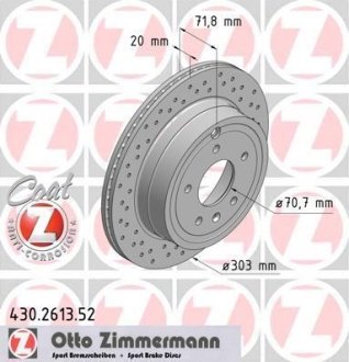 Диск тормозной ZIMMERMANN 430.2613.52