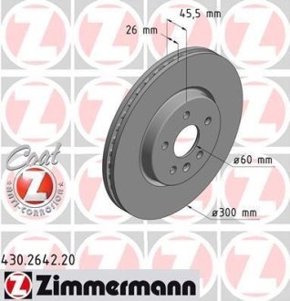 Диск тормозной передний ZIMMERMANN 430264220