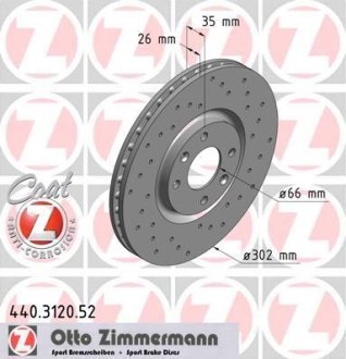 Диск тормозной ZIMMERMANN 440.3120.52