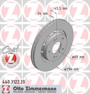 Диск тормозной ZIMMERMANN 440.3122.20