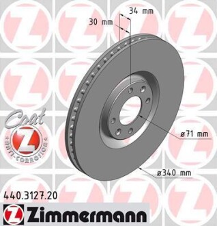 Диск тормозной ZIMMERMANN 440.3127.20