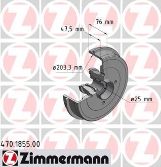 Барабан тормозной ZIMMERMANN 470.1855.00