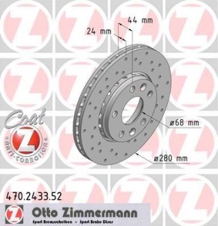 Диск тормозной ZIMMERMANN 470.2433.52