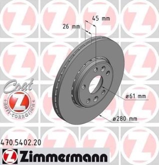 Диск тормозной ZIMMERMANN 470.5402.20