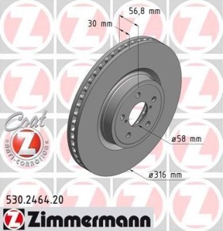 Диск гальмівний ZIMMERMANN 530.2464.20