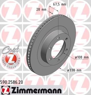 Диск тормозной ZIMMERMANN 590.2586.20