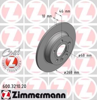 Диск тормозной ZIMMERMANN 600.3210.20 (фото 1)