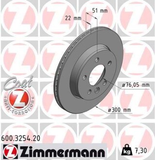 Диск гальмівний ZIMMERMANN 600.3254.20